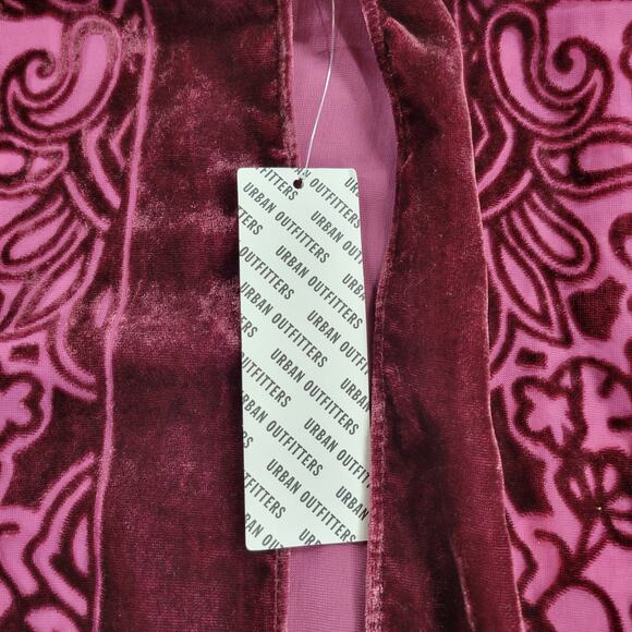 Urban Outfitters Velvet Burnout Kimono Wrap Purple Floral Draped NWT One Size - Picture 14 of 16